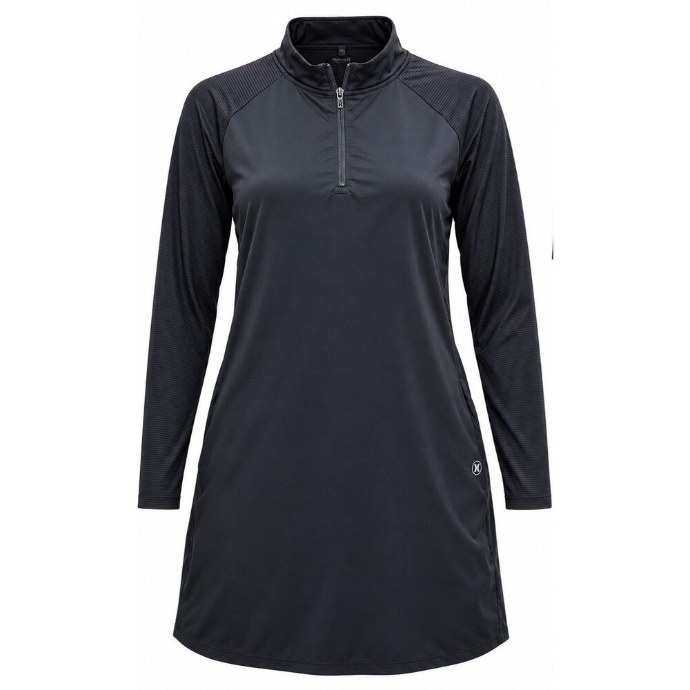 Hurley Women's Long Sleeved 1/4 Zip Activewear Black Dress Size XXL